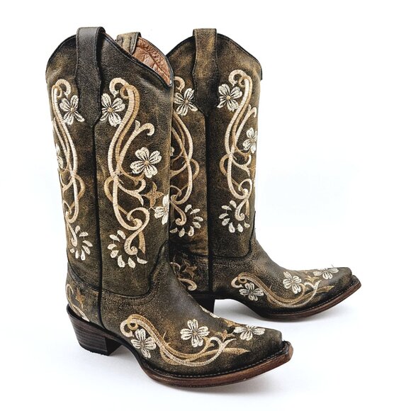 Circle G by Corral L5175 Floral Embroidered Boots - Picture 3 of 11